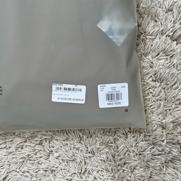 Fear of God Essentials Core Collection Long Sleeve Polo Medium String/Tan - Picture 9 of 10